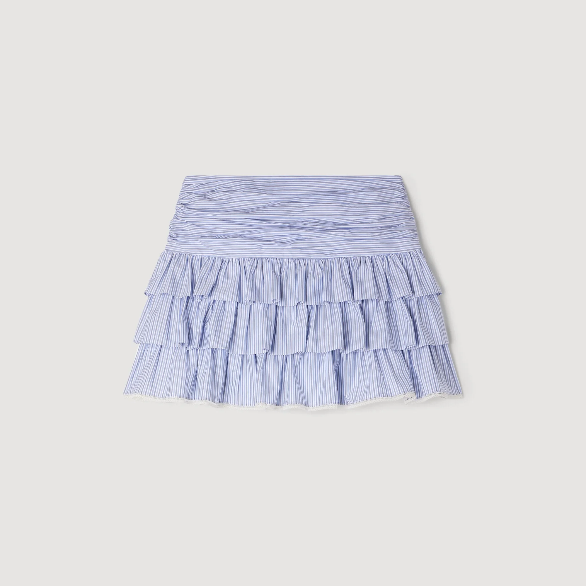MINI STRIPED RUFFLED SKIRT - 1