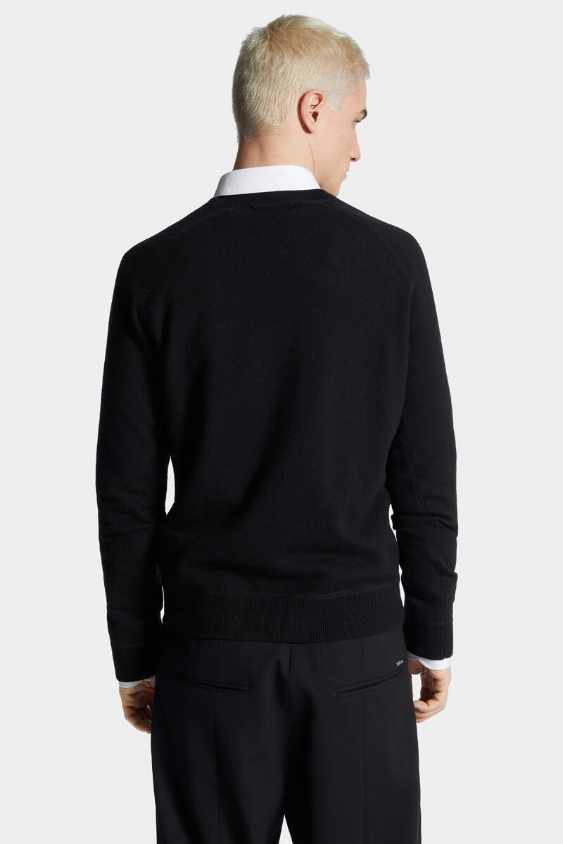 KNIT V-INSERT SWEATER - 4