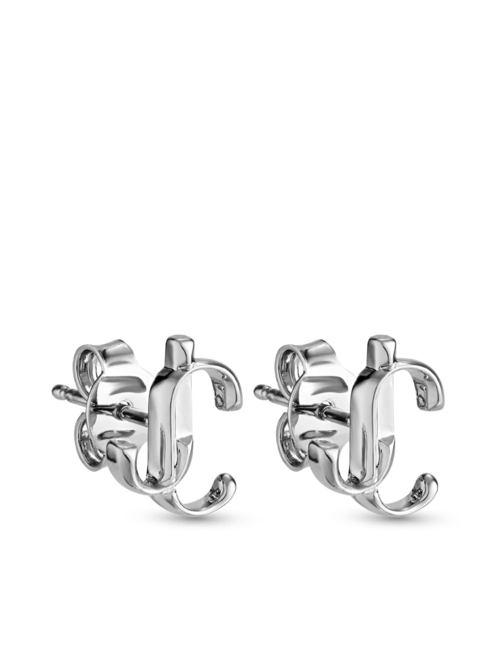 logo-lettering stud earrings - 3