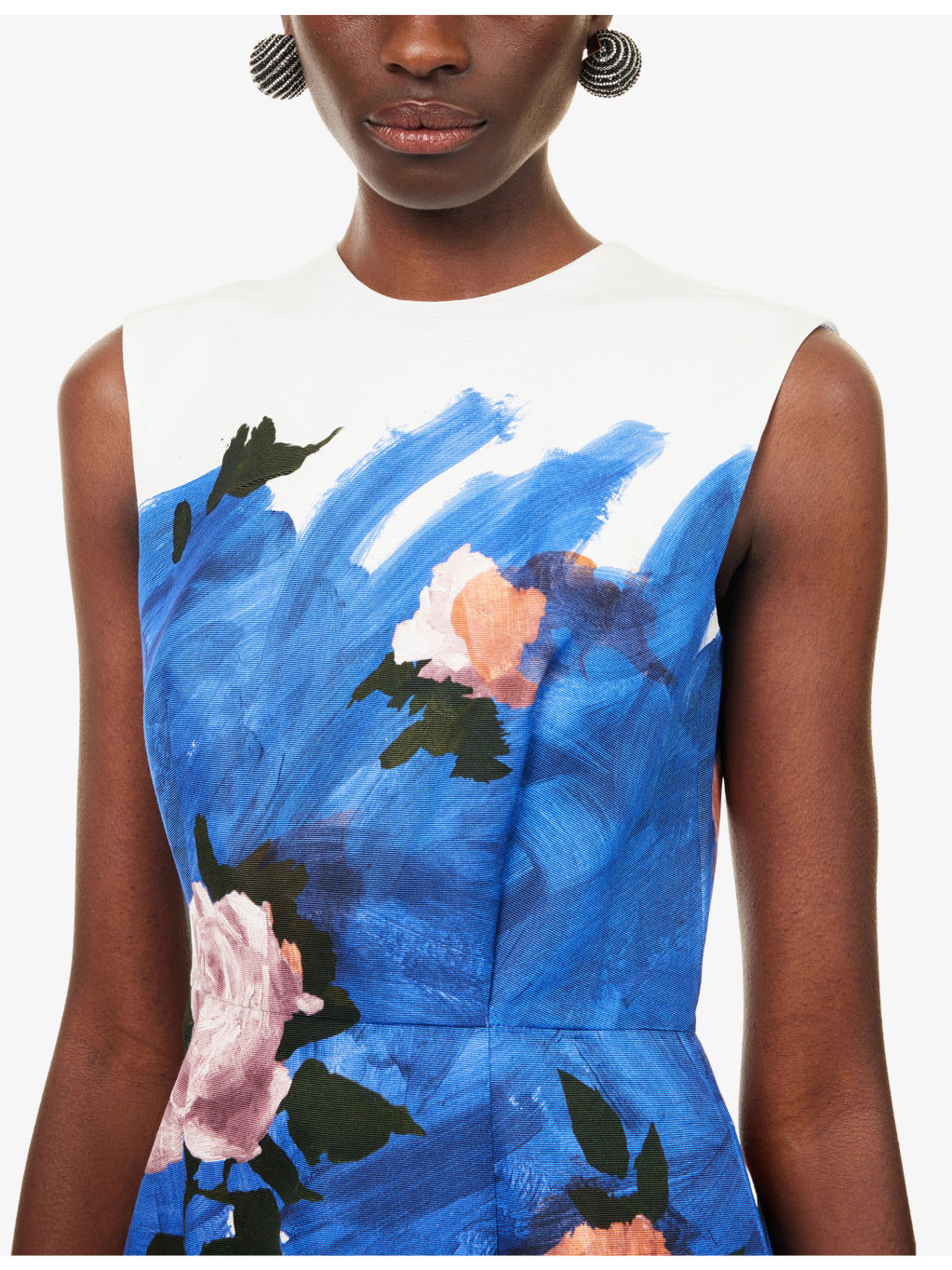 Floral Sleeveless Cotton-Blend Midi Dress - 5
