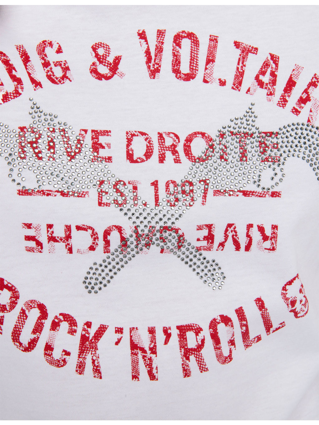 Rhinestone-Embellished Short-Sleeve Cotton T-Shirt - 5