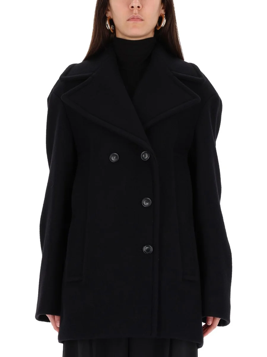 VIRGIN WOOL DOUBLE-BREASTED COAT - 1