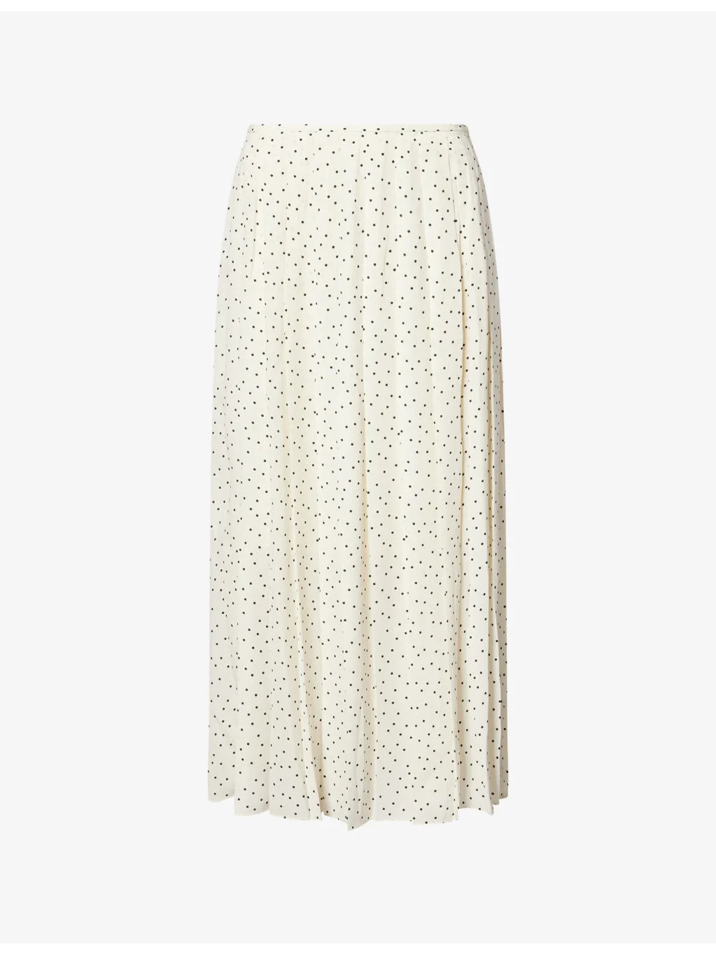 Polka-Dot Pleat Woven Maxi Skirt - 1