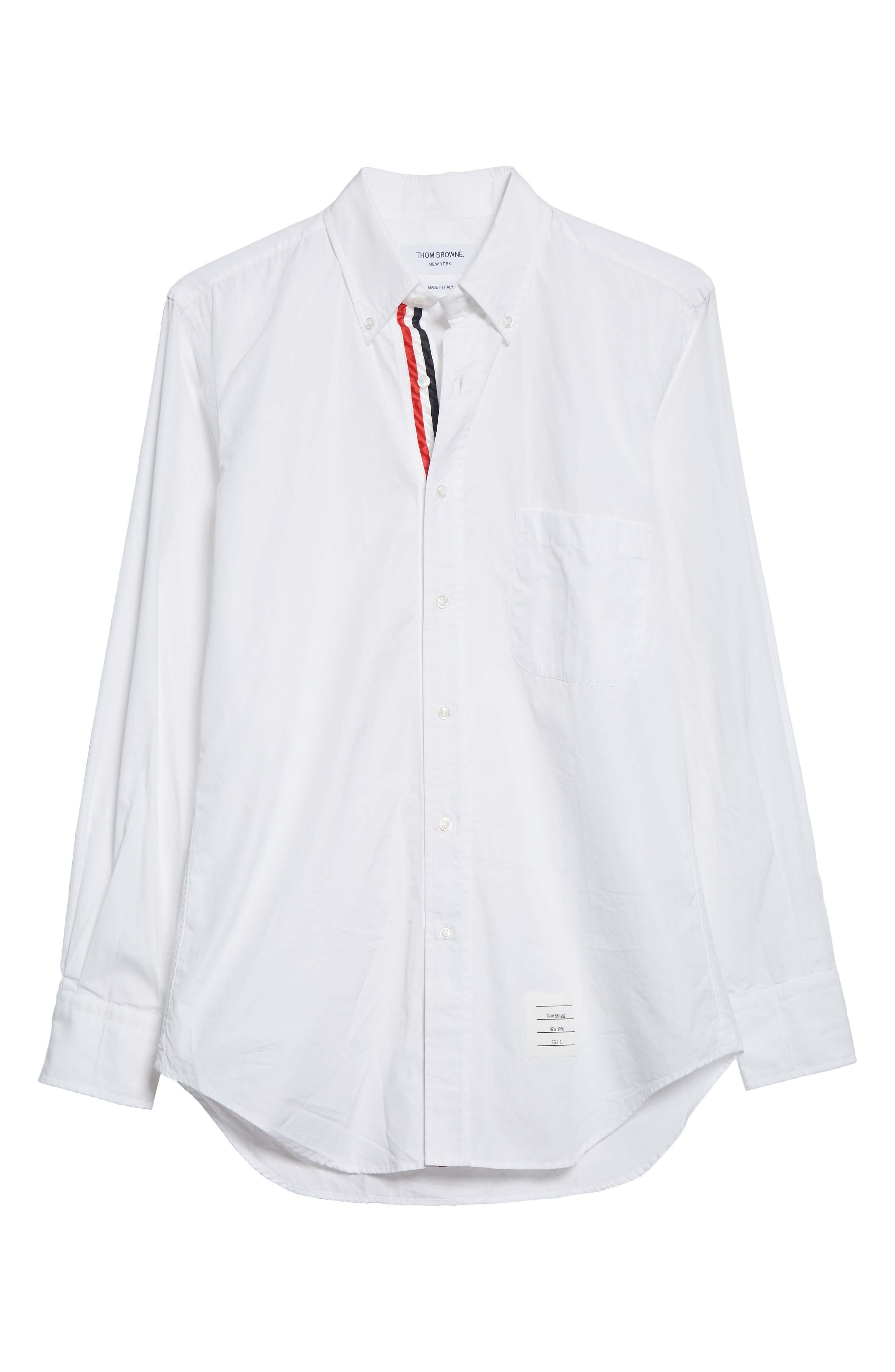 Thom Browne Classic Fit Poplin Button-Up Shirt in White at Nordstrom - 5