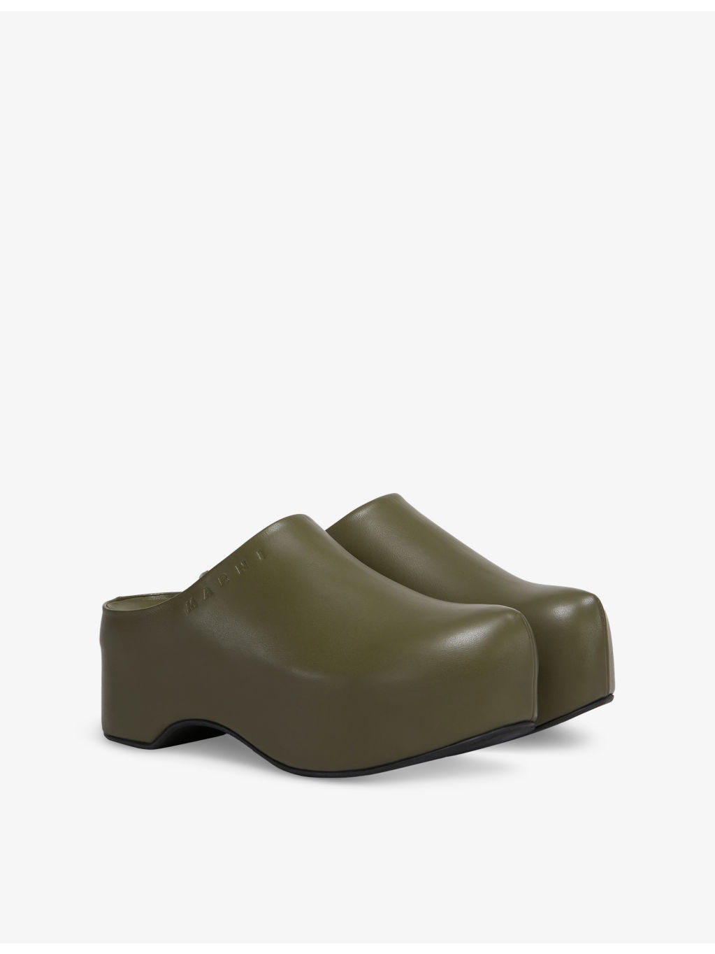 Chunky Leather Clogs - 3