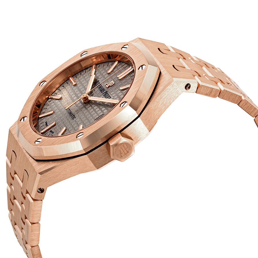 Pre-owned Audemars Piguet Royal Oak Nickel Grey Dial Ladies Watch 15450OR.OO.1256OR.01 - 2