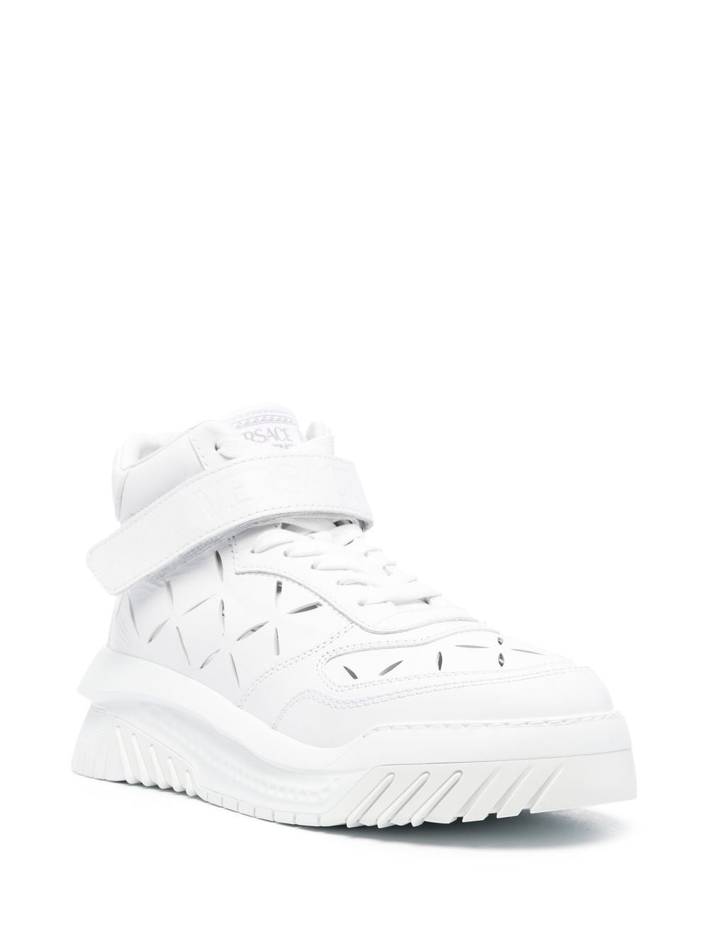 high-top leather trainers - 2