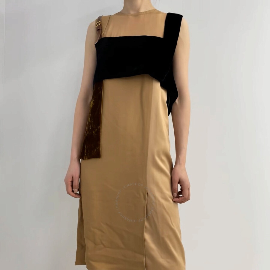 Burberry Silk And Velvet Strap Detail Dress - 4