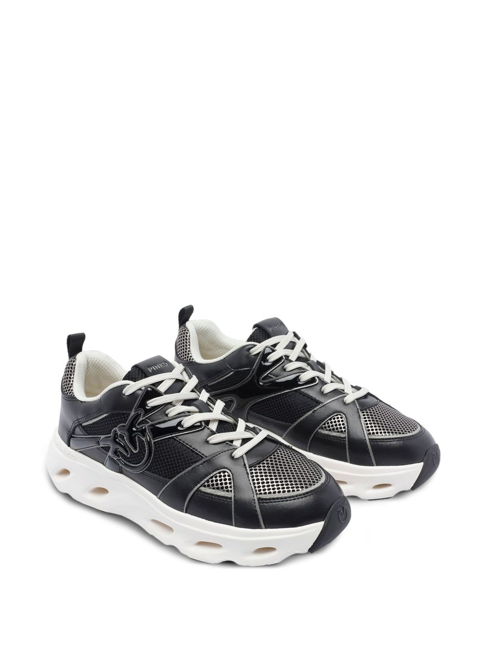 logo-detail mesh-upper sneakers - 2