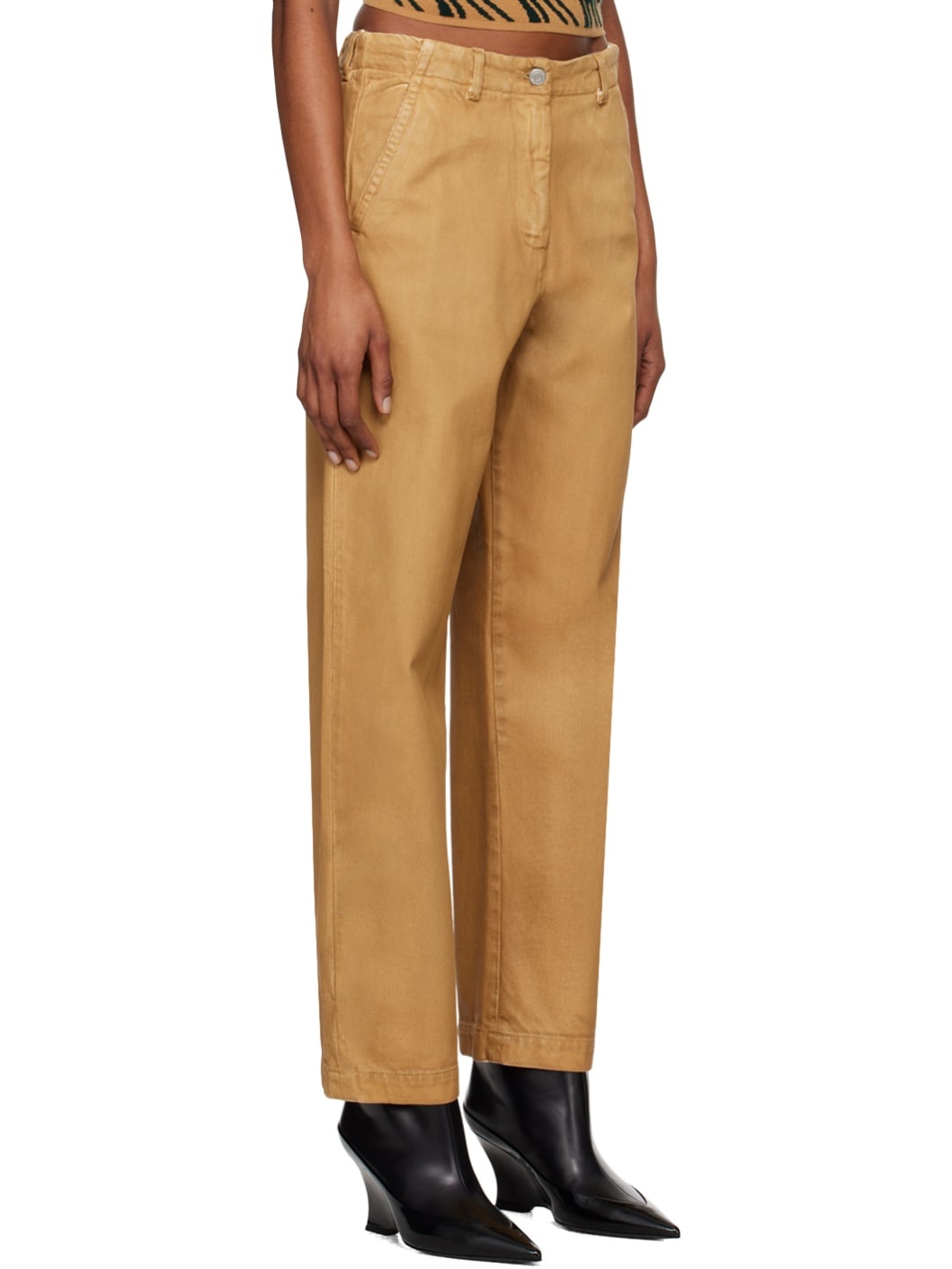 Beige Faded Jeans - 2