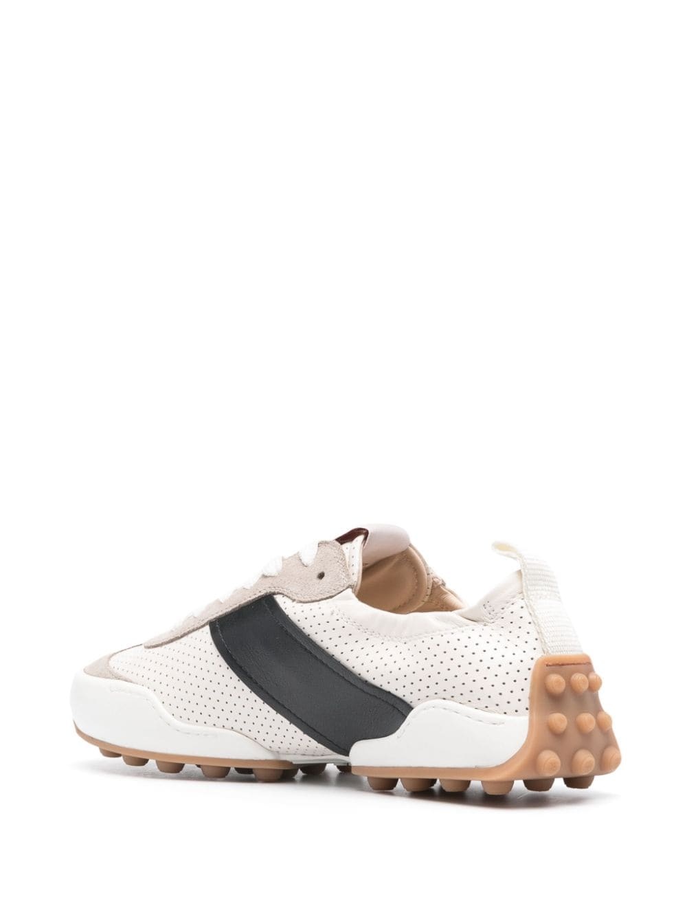 panelled leather sneakers - 3