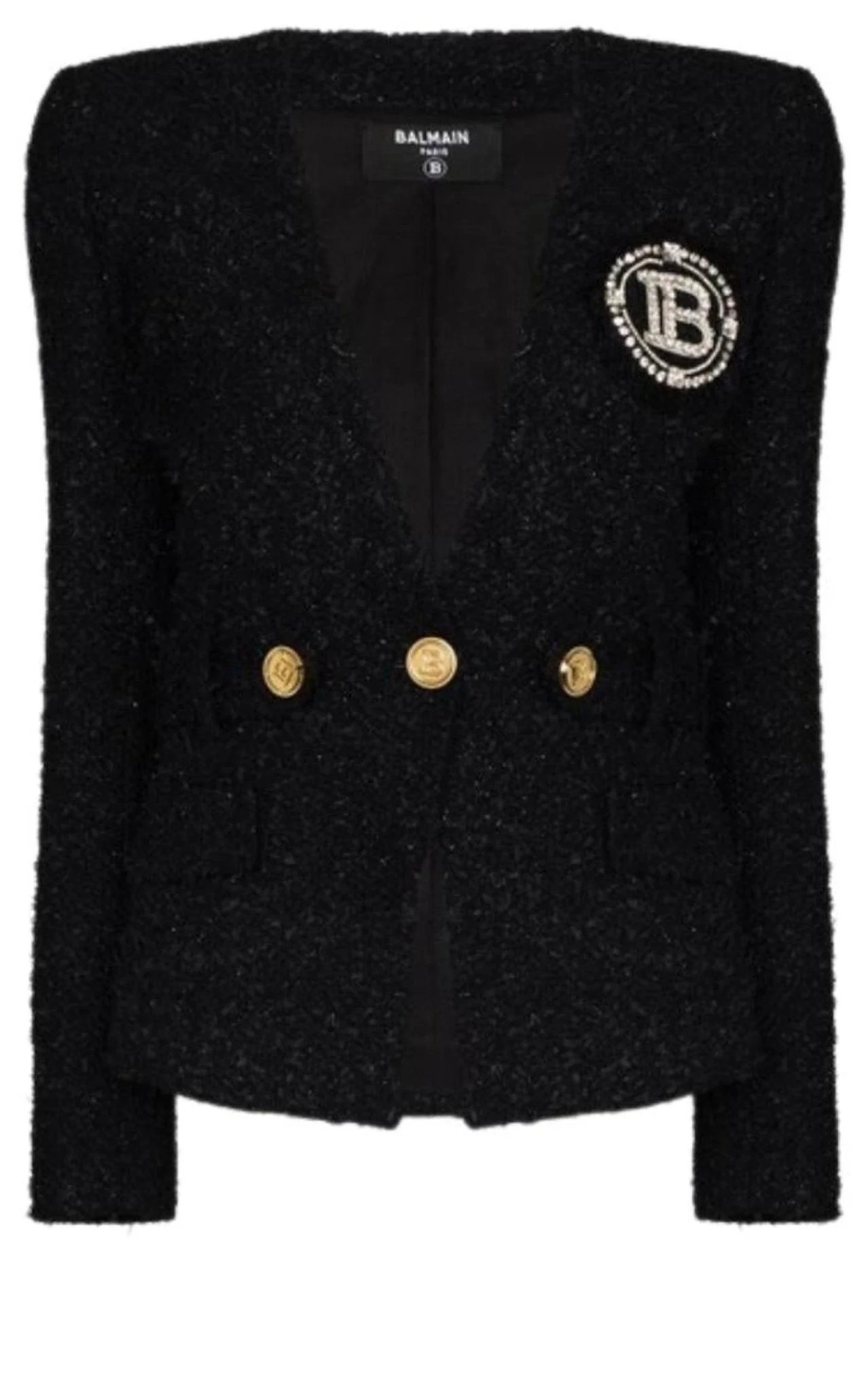 Crystal Logo Metallic Tweed Blazer - 1