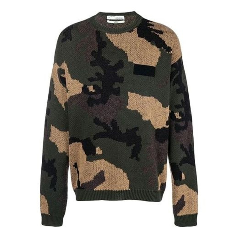 Men's Off-White Loose Green Camouflage OMHA056E18A350019900 - 1