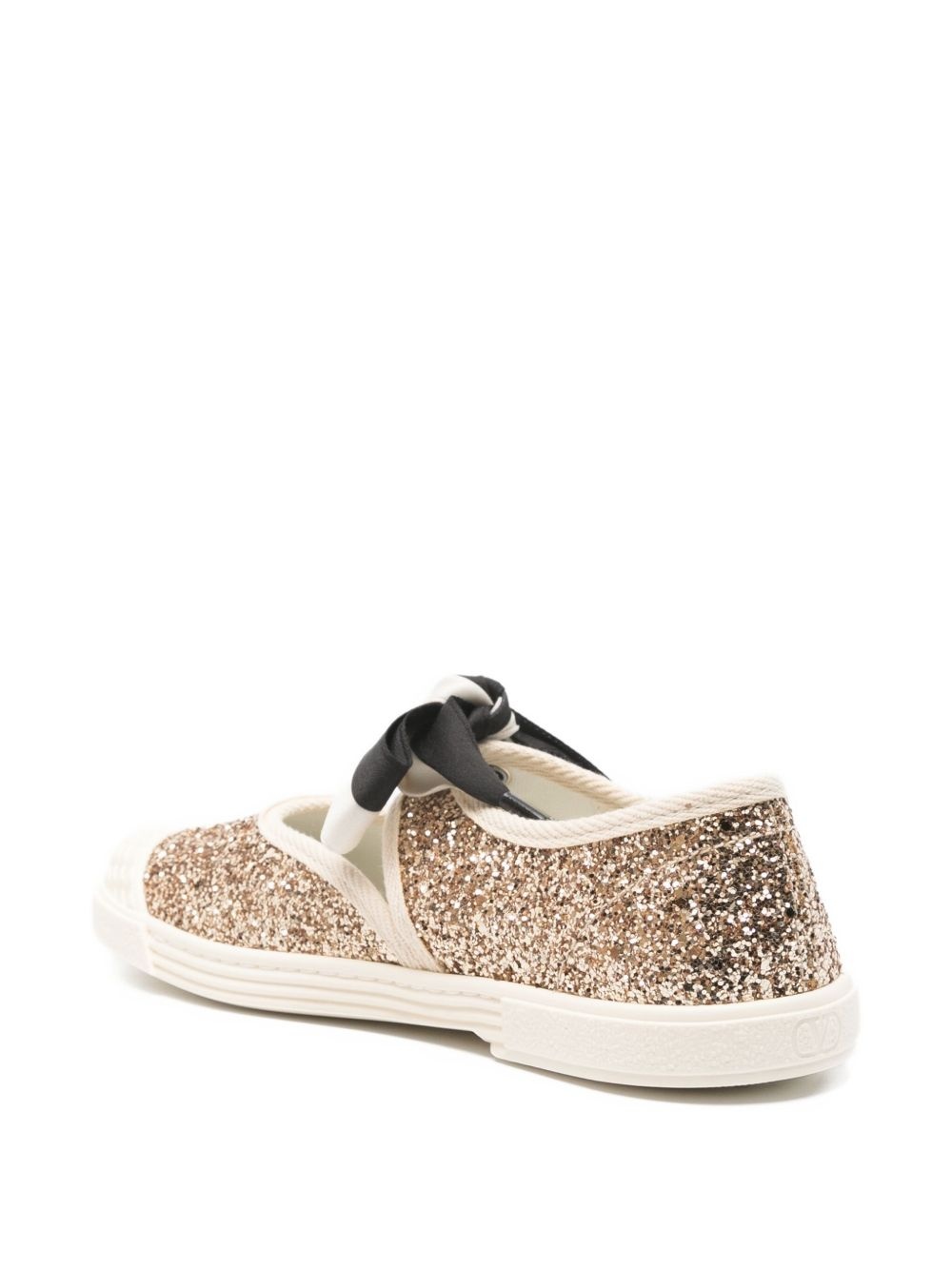 glittered bow-detail ballet flats - 3