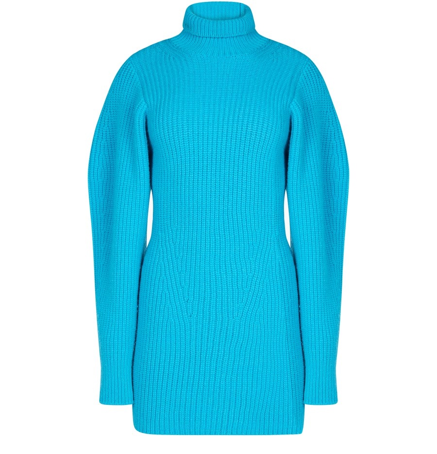 Turtleneck chunky ribbed dress - 1