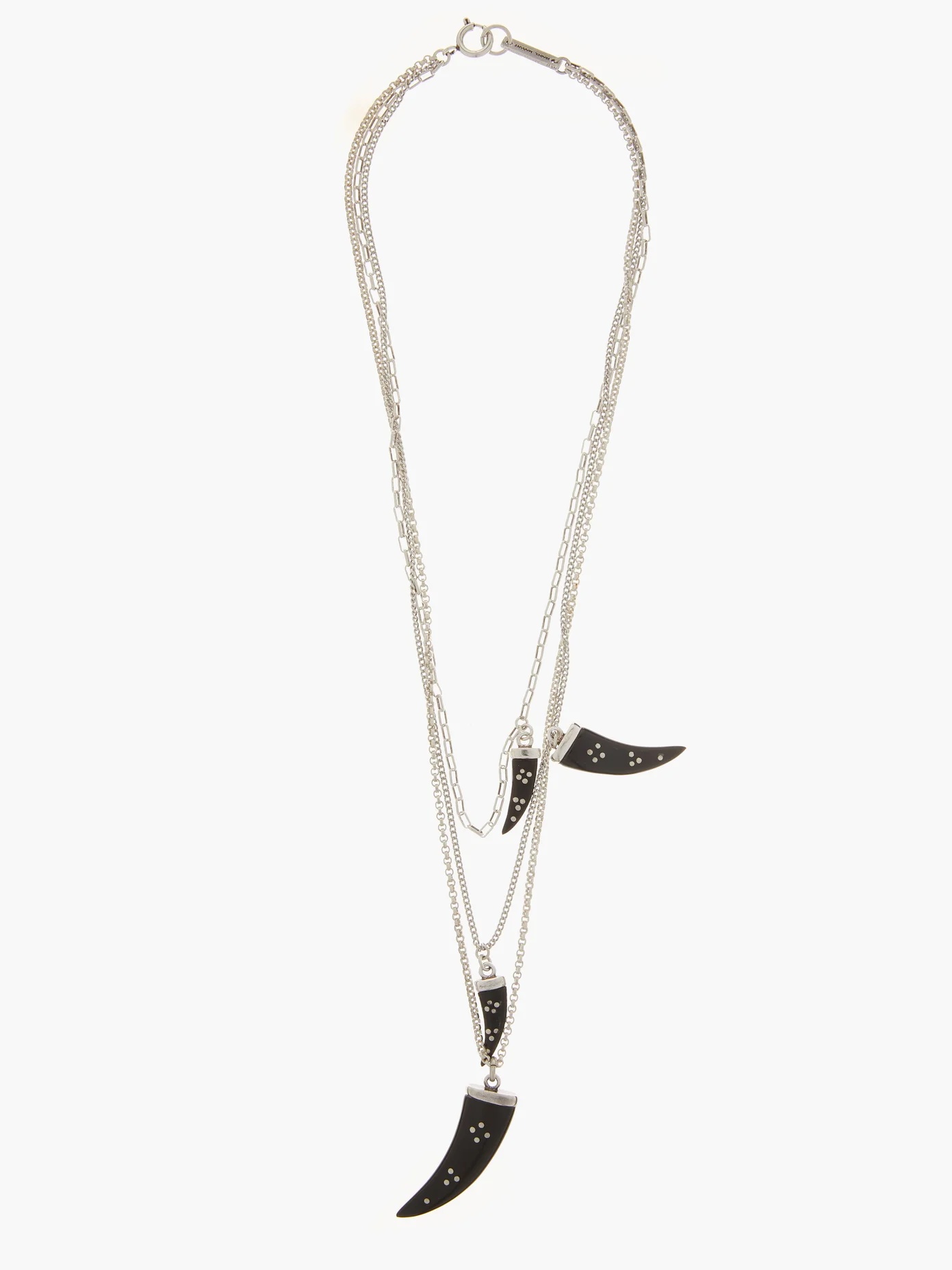 Layered horn-charm necklace - 3