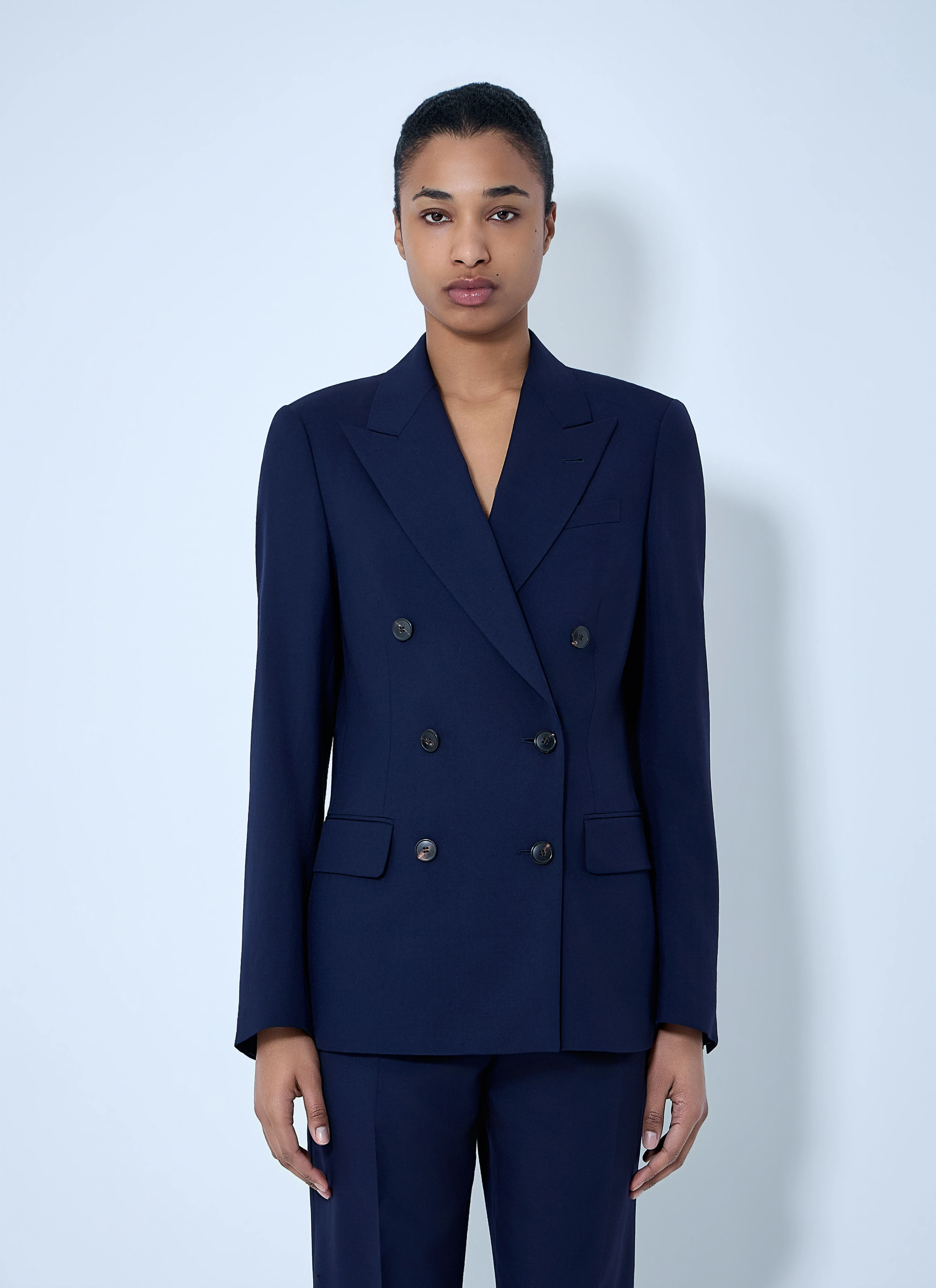 Double-Breasted Wool Blazer - 1