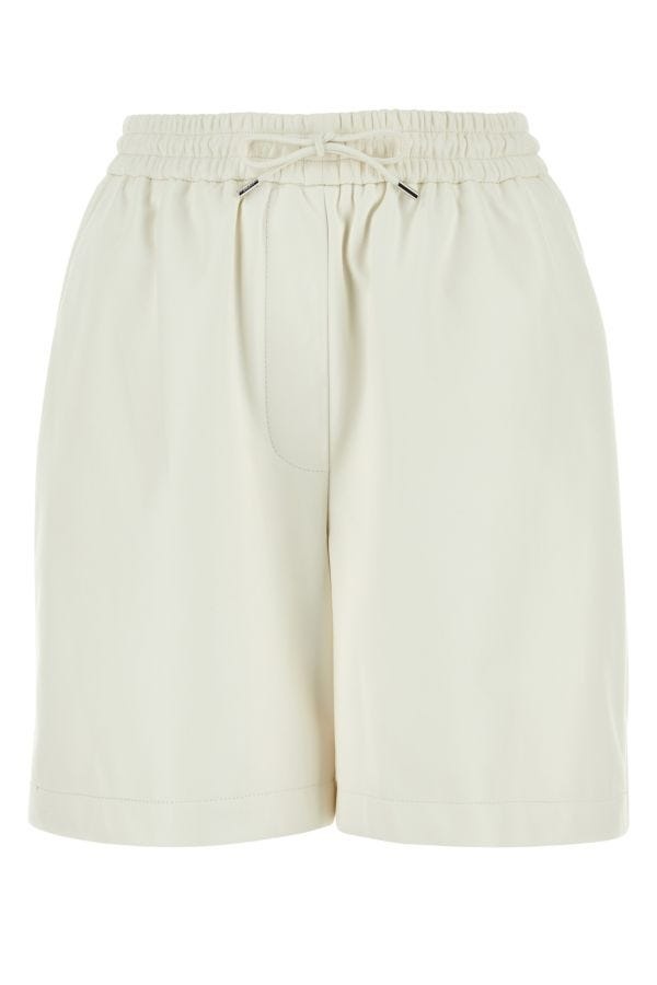 Loewe Woman White Leather Shorts - 1