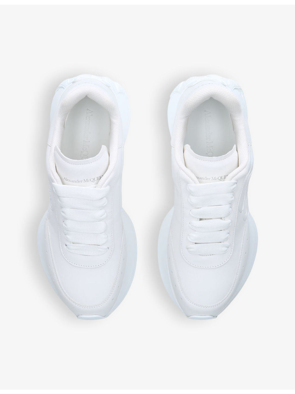 Women’s Runner logo-embossed leather low-top trainers - 2