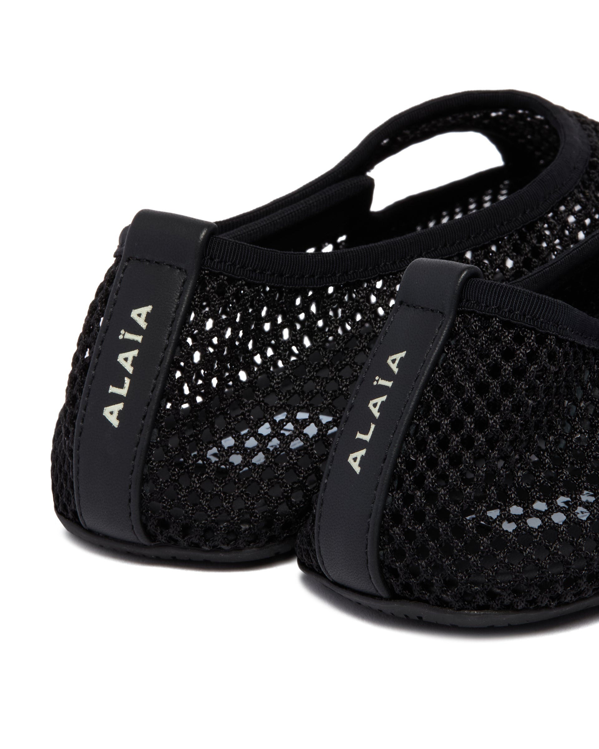Black Mesh Slippers - 6