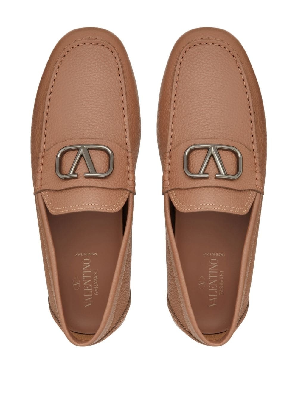 VLogo Signature leather driving shoes - 4