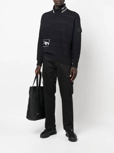 Stone Island Shadow Project intarsia-logo mock neck jumper outlook