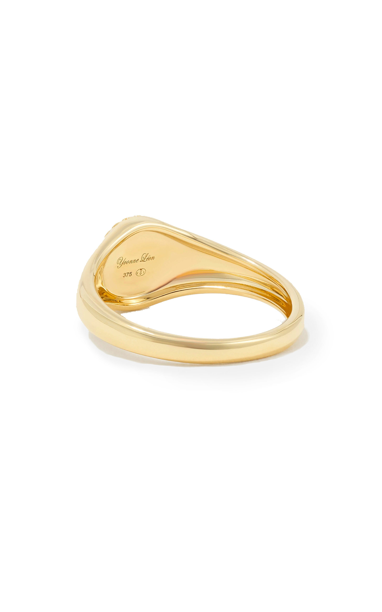 9K Yellow Gold Signet Diamond Ring yellow - 3
