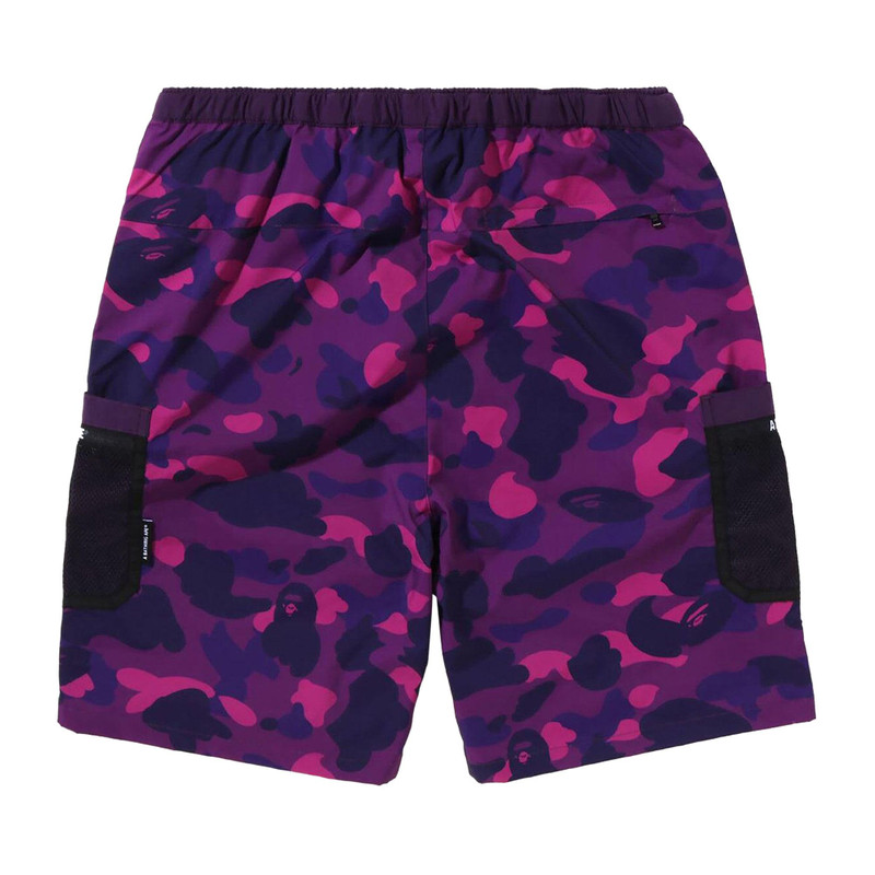 A BATHING APE® BAPE Color Camo Mesh Pocket Shorts 'Purple' outlook