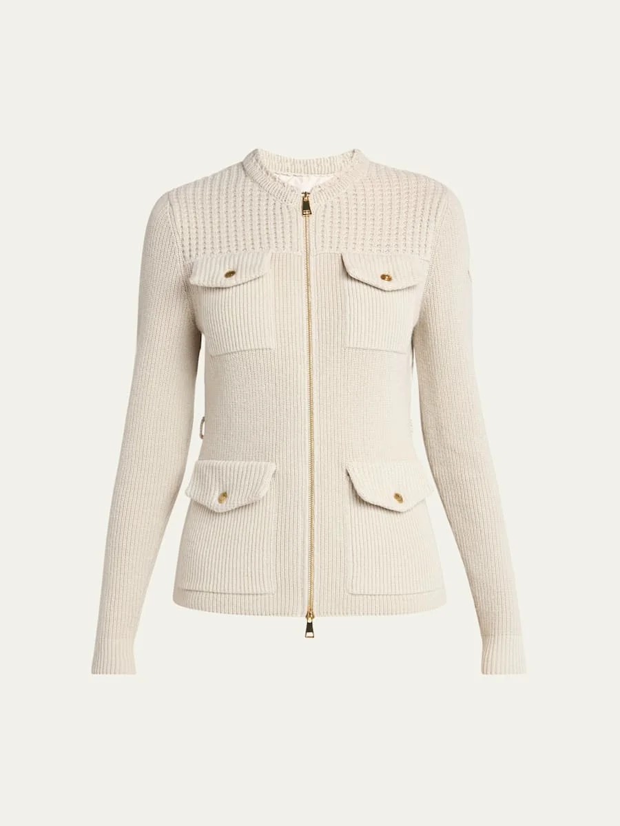 Wool Zip Cardigan - 1