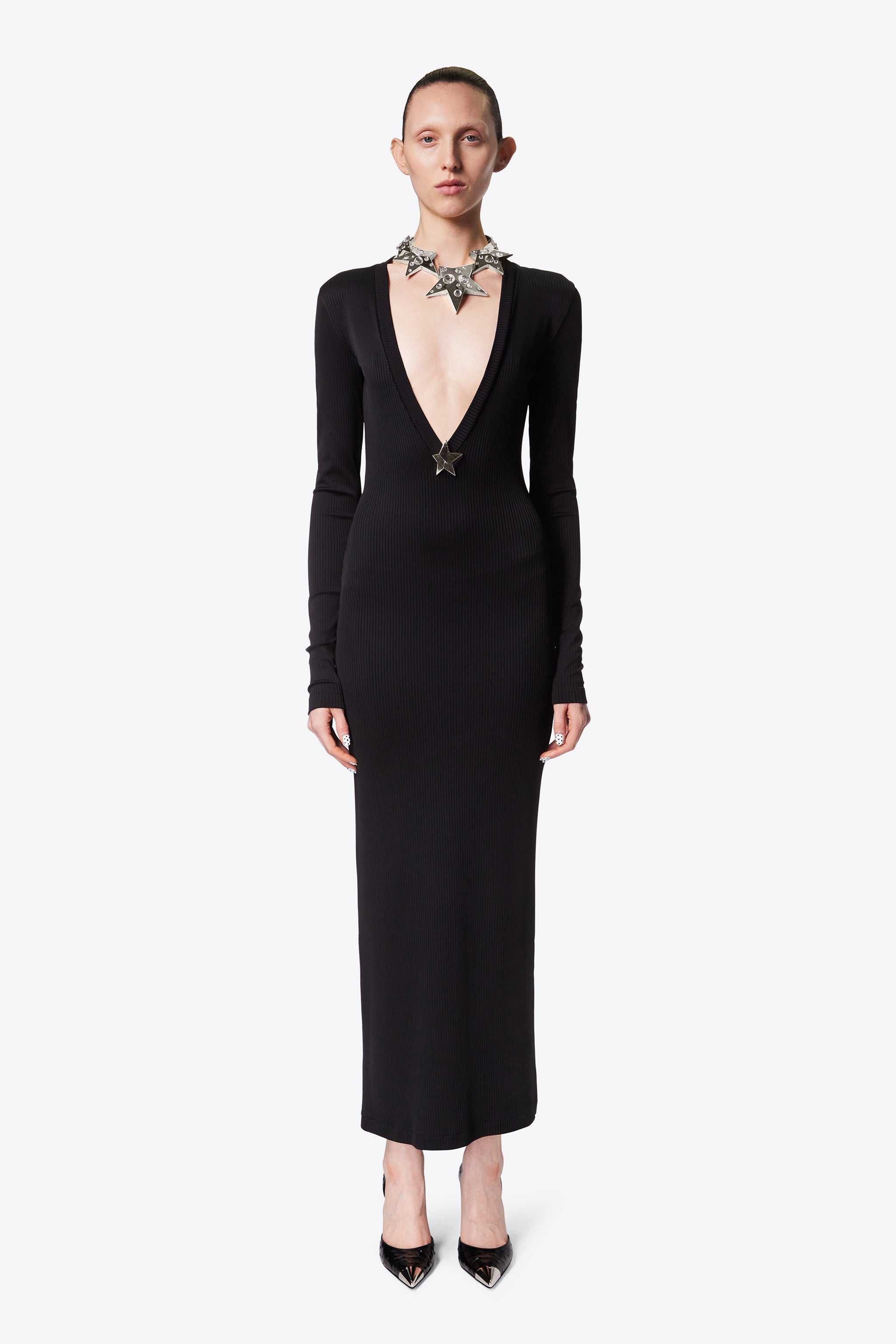 STAR STUD LONG SLEEVE DRESS - 4