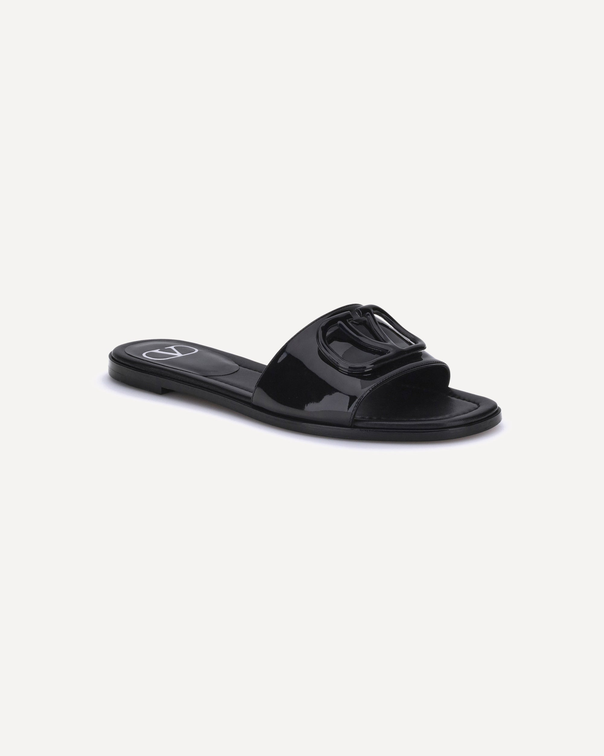 Patent leathe VLogo slide Sandals - 2