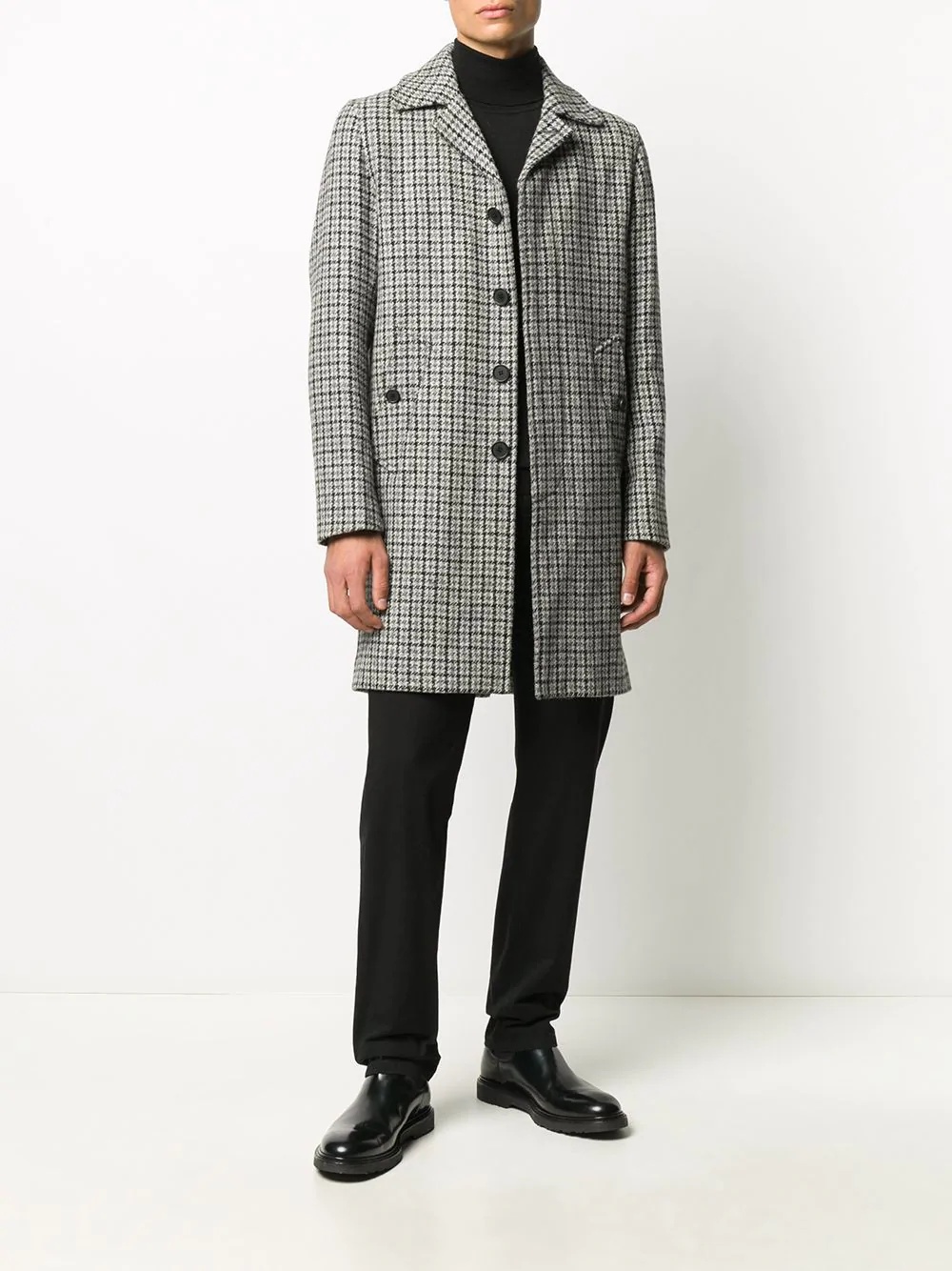 houndstooth single-breasted coat - 2