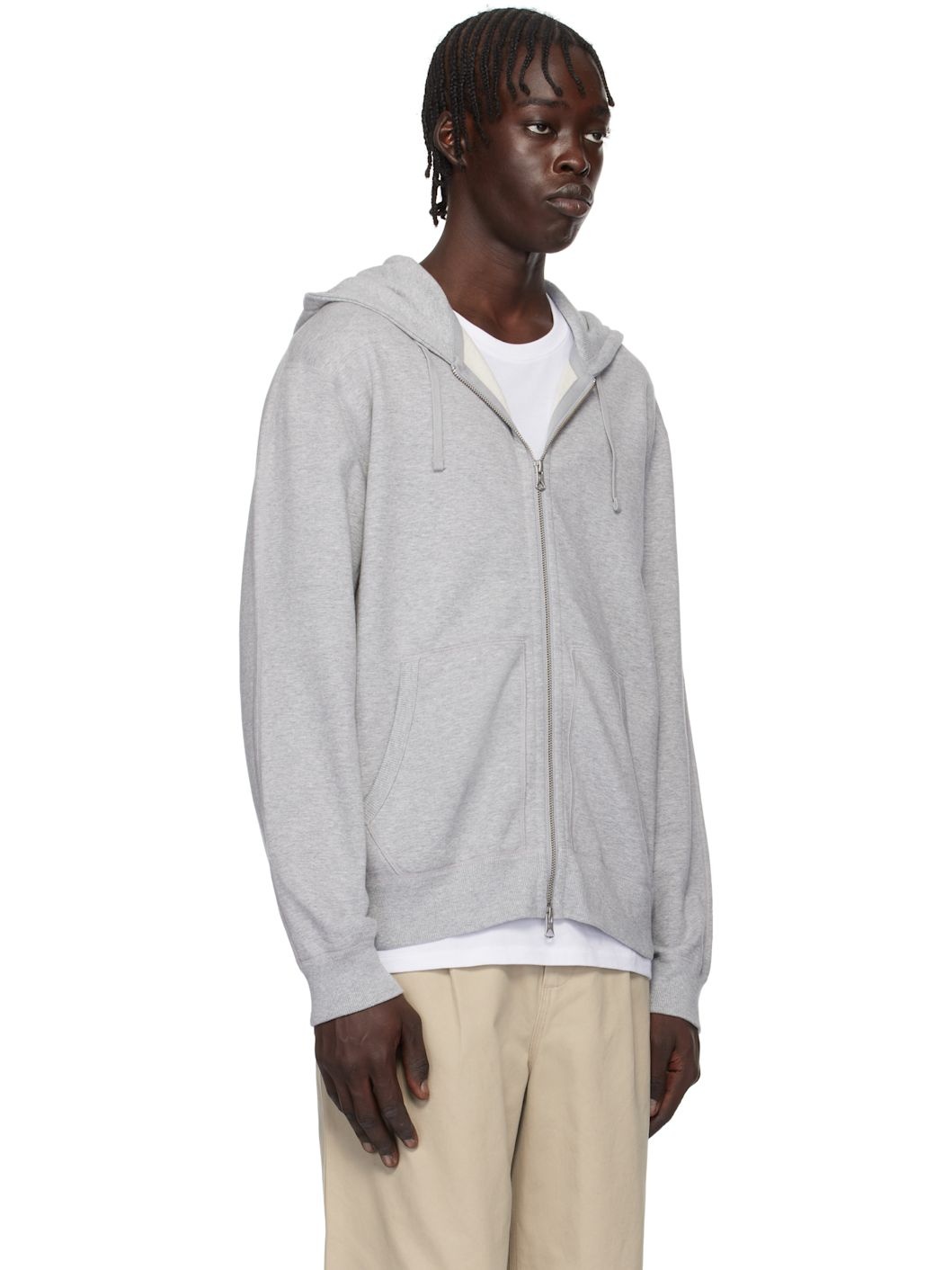 Gray Midweight Terry Standard Zip Hoodie - 2
