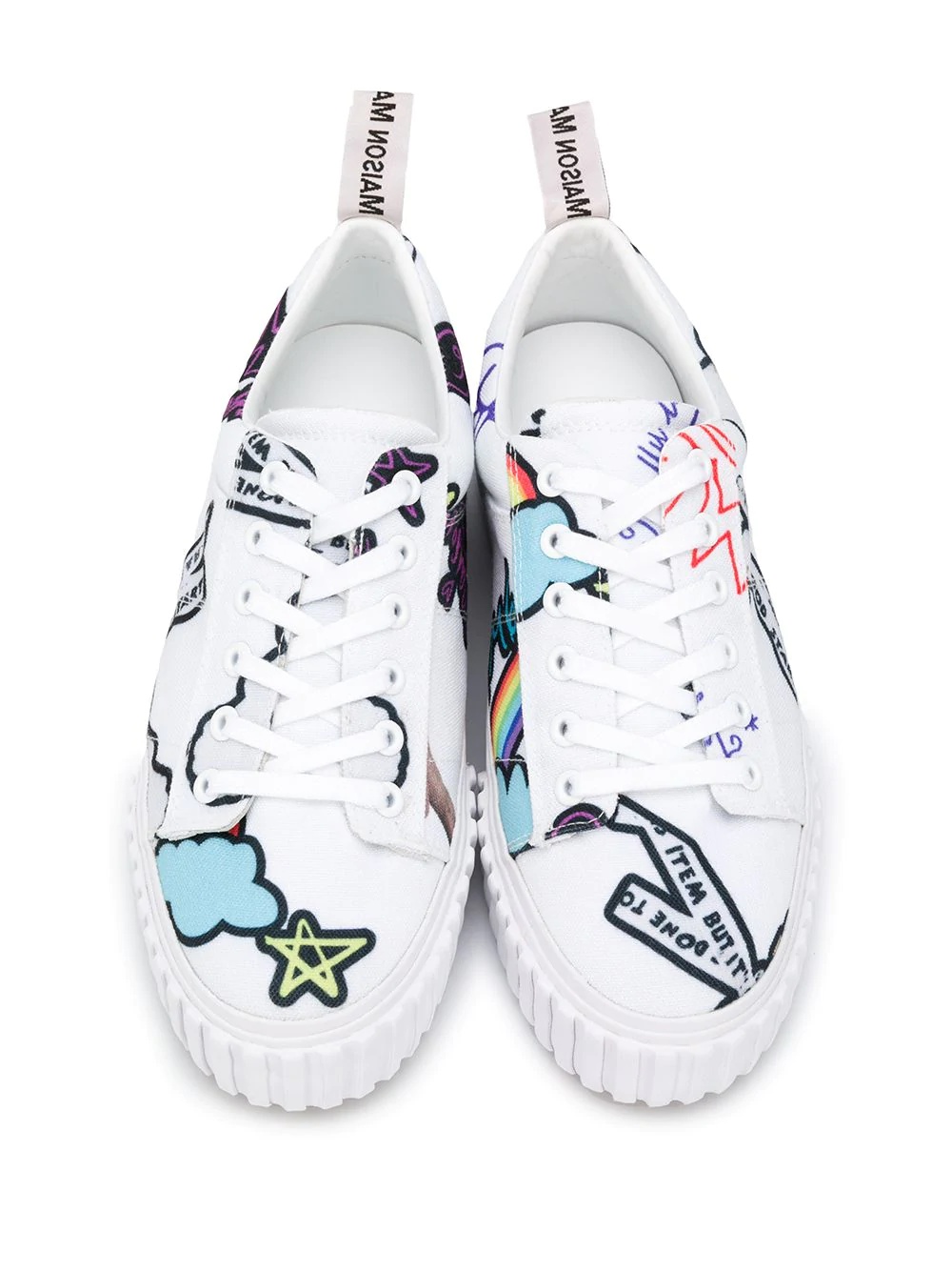 printed low-top sneakers - 4