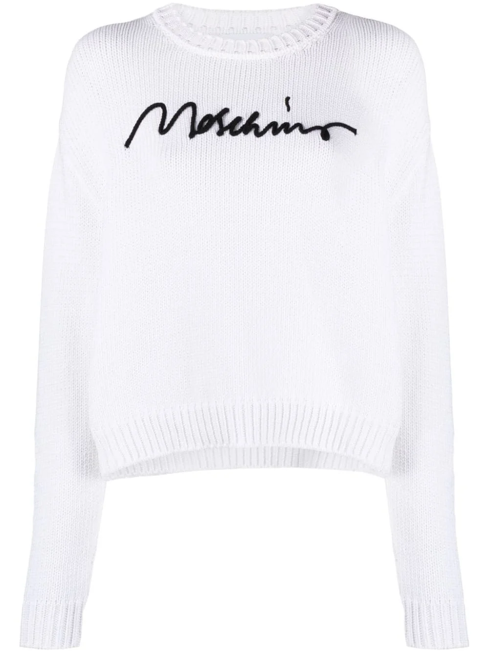 logo-embroidered ribbed jumper - 1