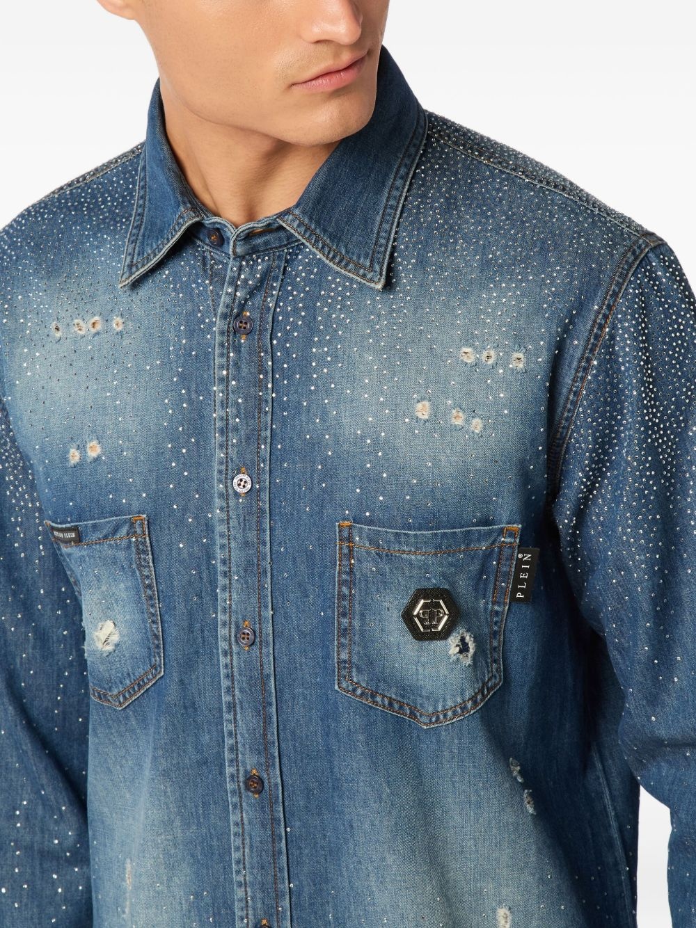 rhinestone-embellished shirt - 5