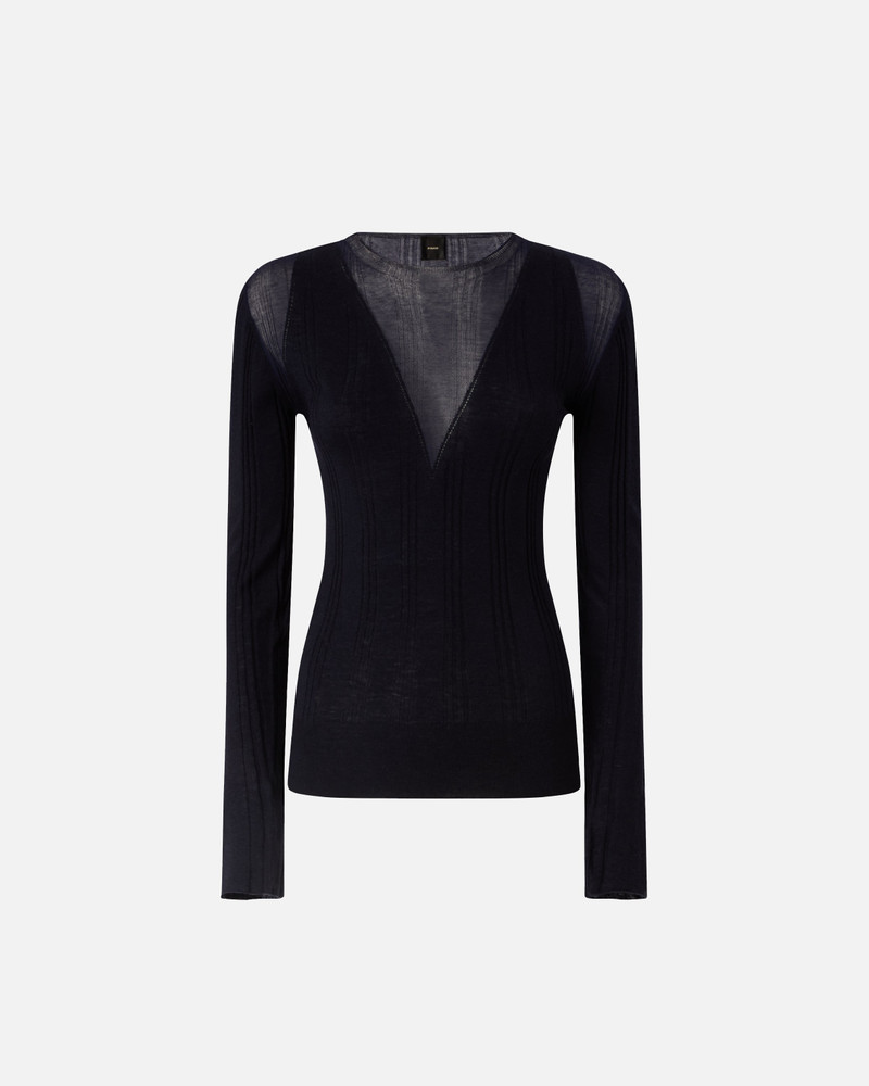 LIGHTWEIGHT RIBBED KNIT WITH SHEER DETAILS 1
