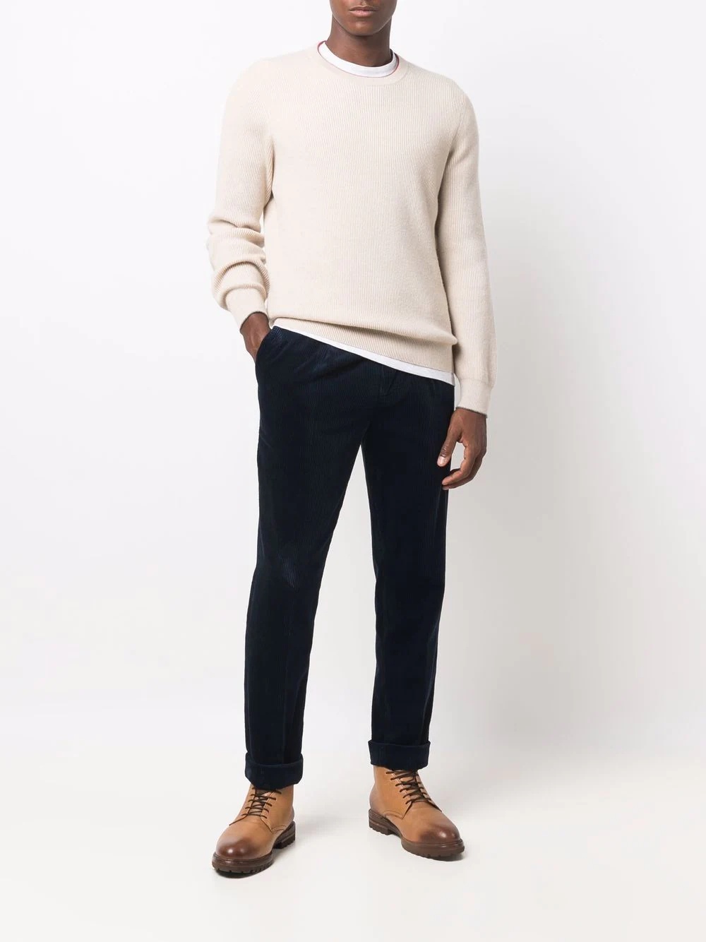 corduroy straight-leg trousers - 2