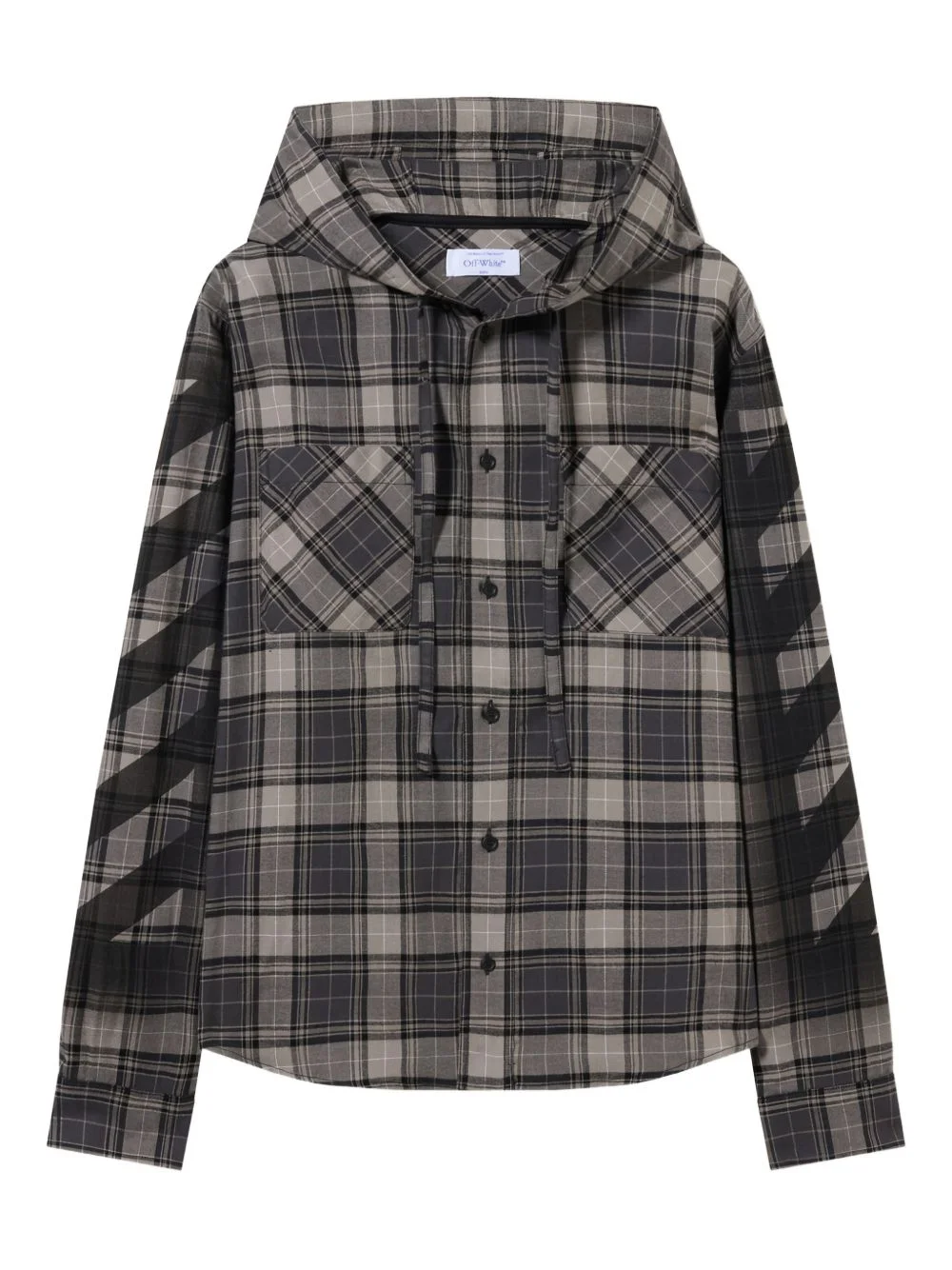 Spray Diagonal hooded shirt - 1