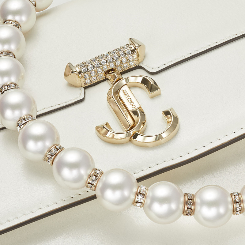 Varenne Quad XS
Latte Leather Shoulder Bag with Pearl Strap 6