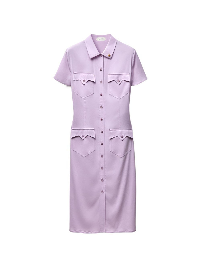 stretch georgette viscose midi dress 1