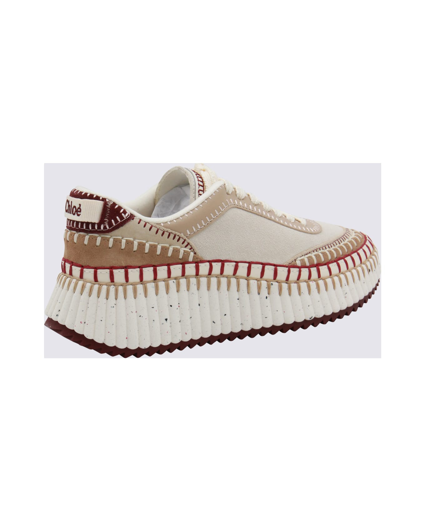 Beige And Red Nama Sneakers - 3
