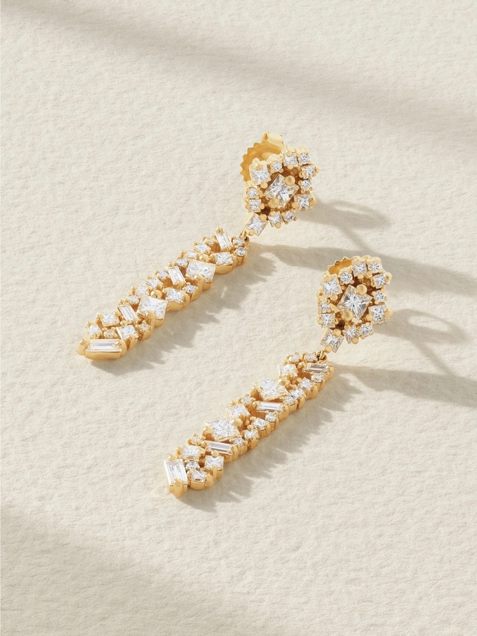 La Fantasie 18-karat gold diamond earrings Gold - 1