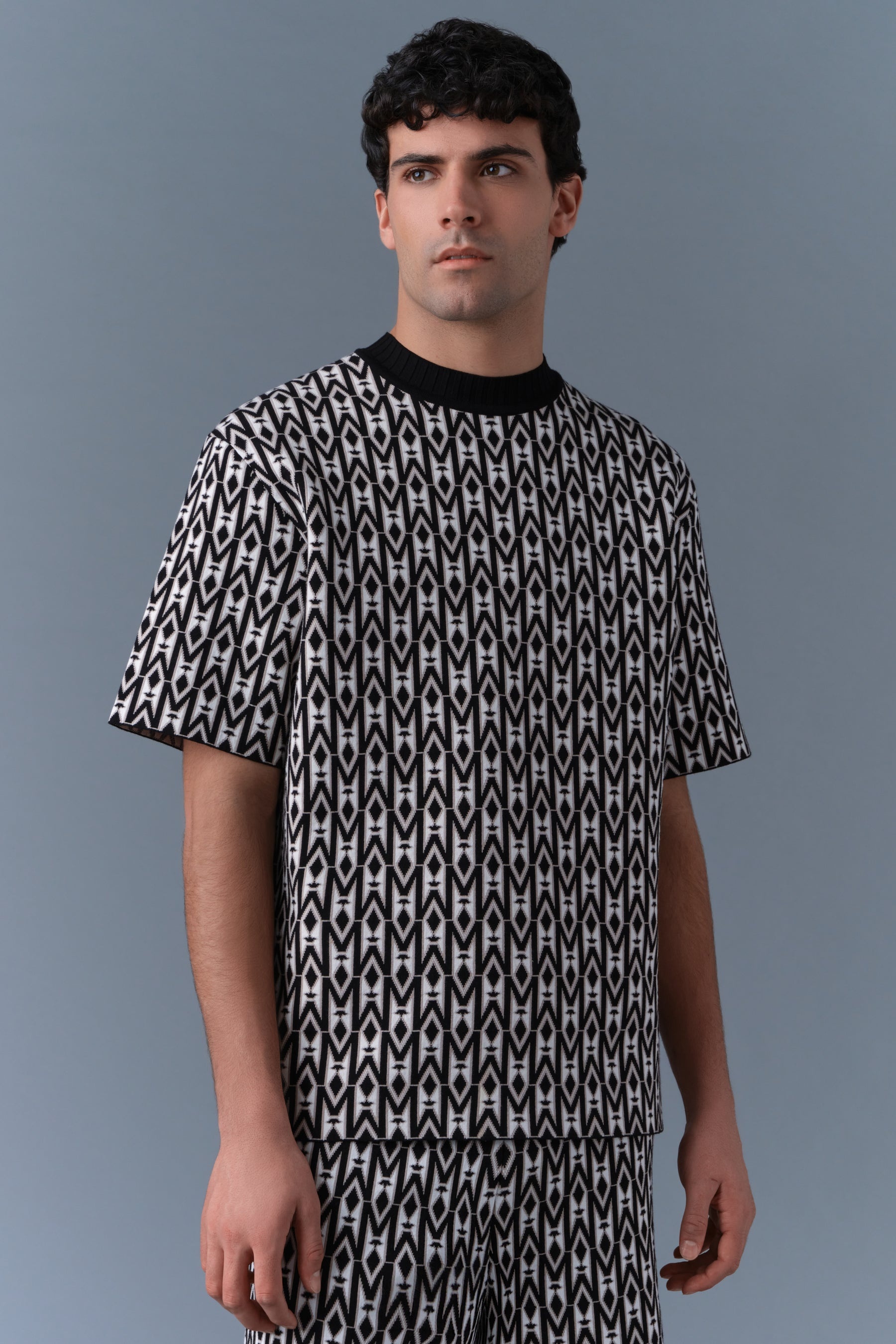 ABRAM-MG Jacquard Monogram Knit Top - 5