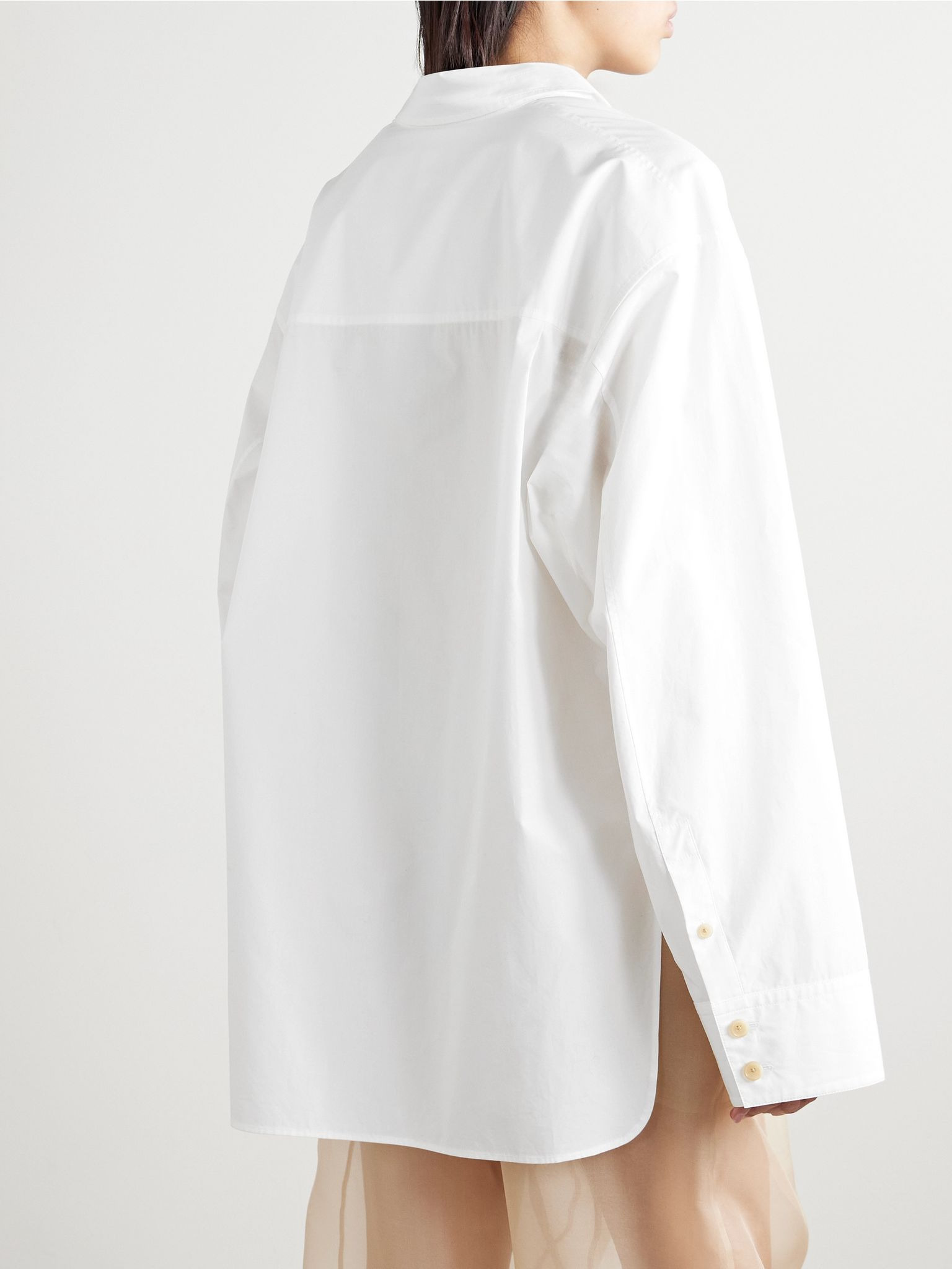 Herschel oversized cotton-poplin shirt White - 3