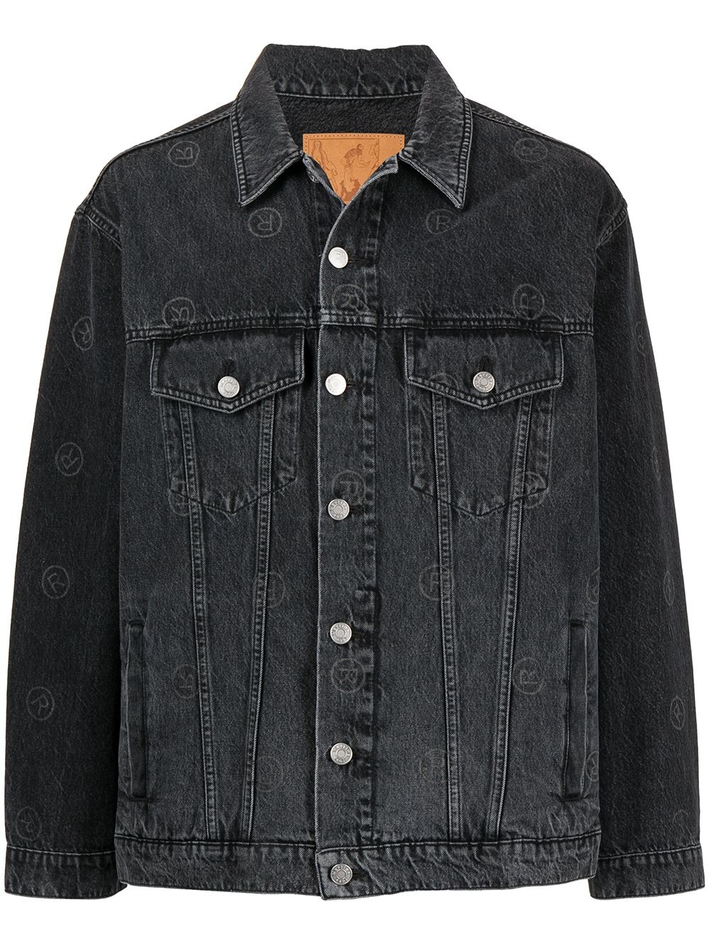 logo-print denim jacket - 1