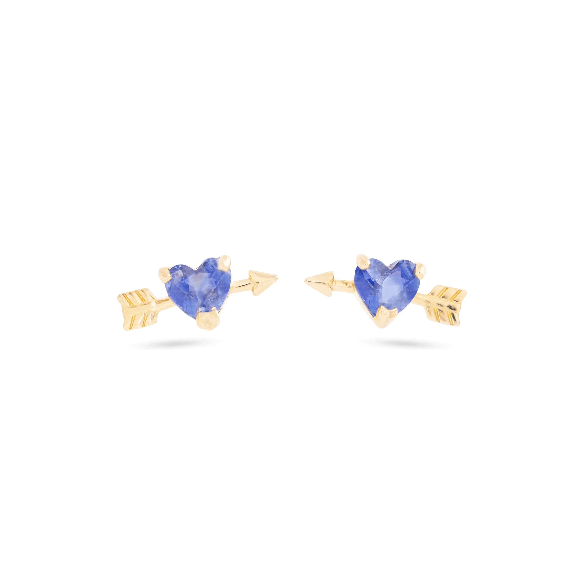 Blue Sapphire Valentine Studs - 1