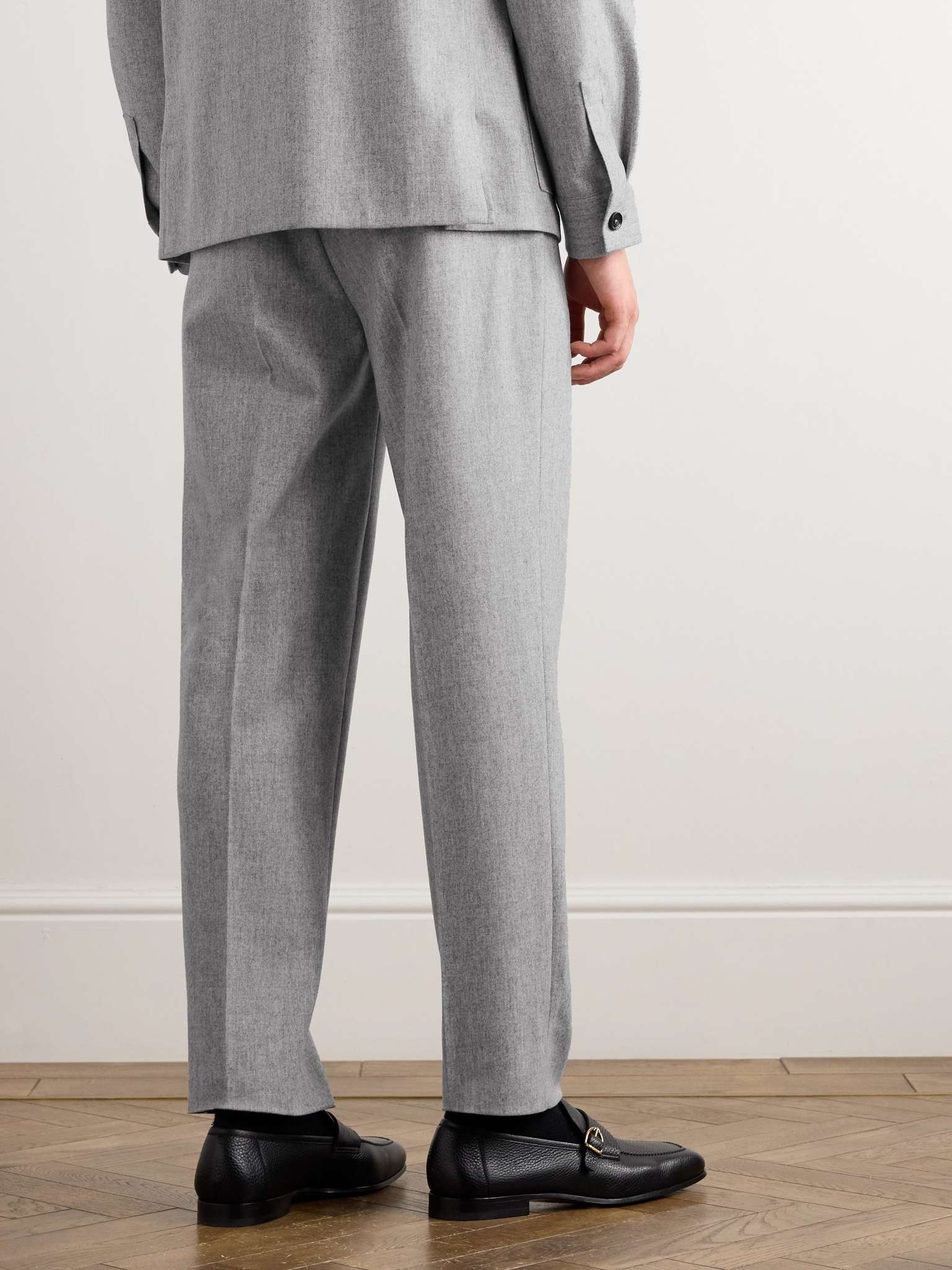 Straight-Leg Pleated Wool-Flannel Trousers - 4