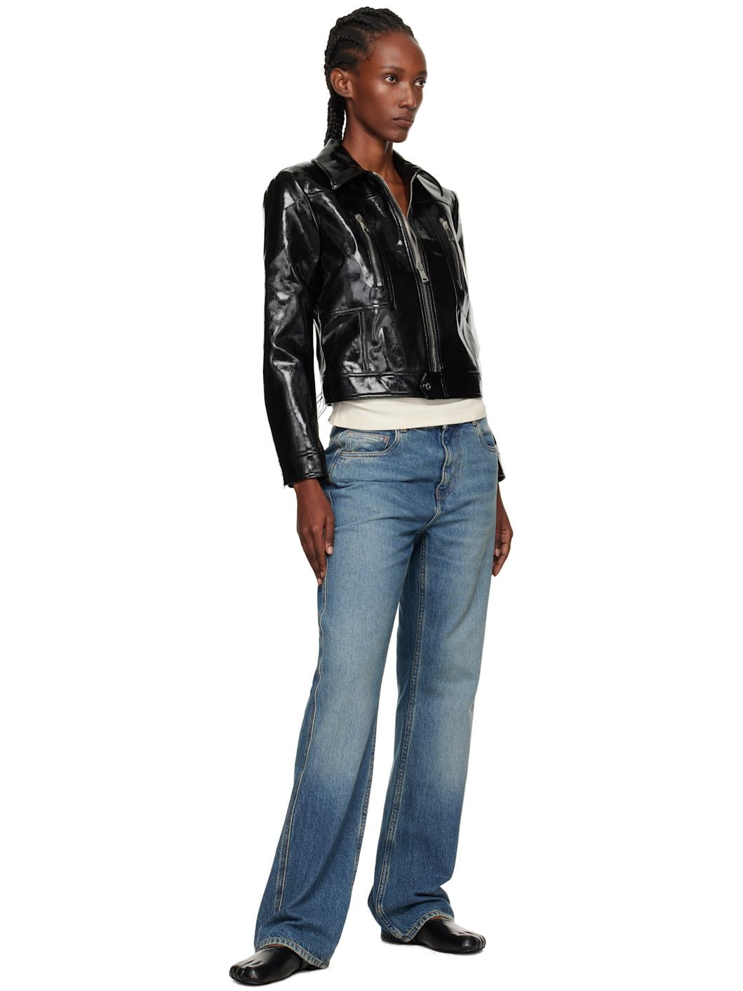 Black Cactus Faux-Leather Jacket - 4