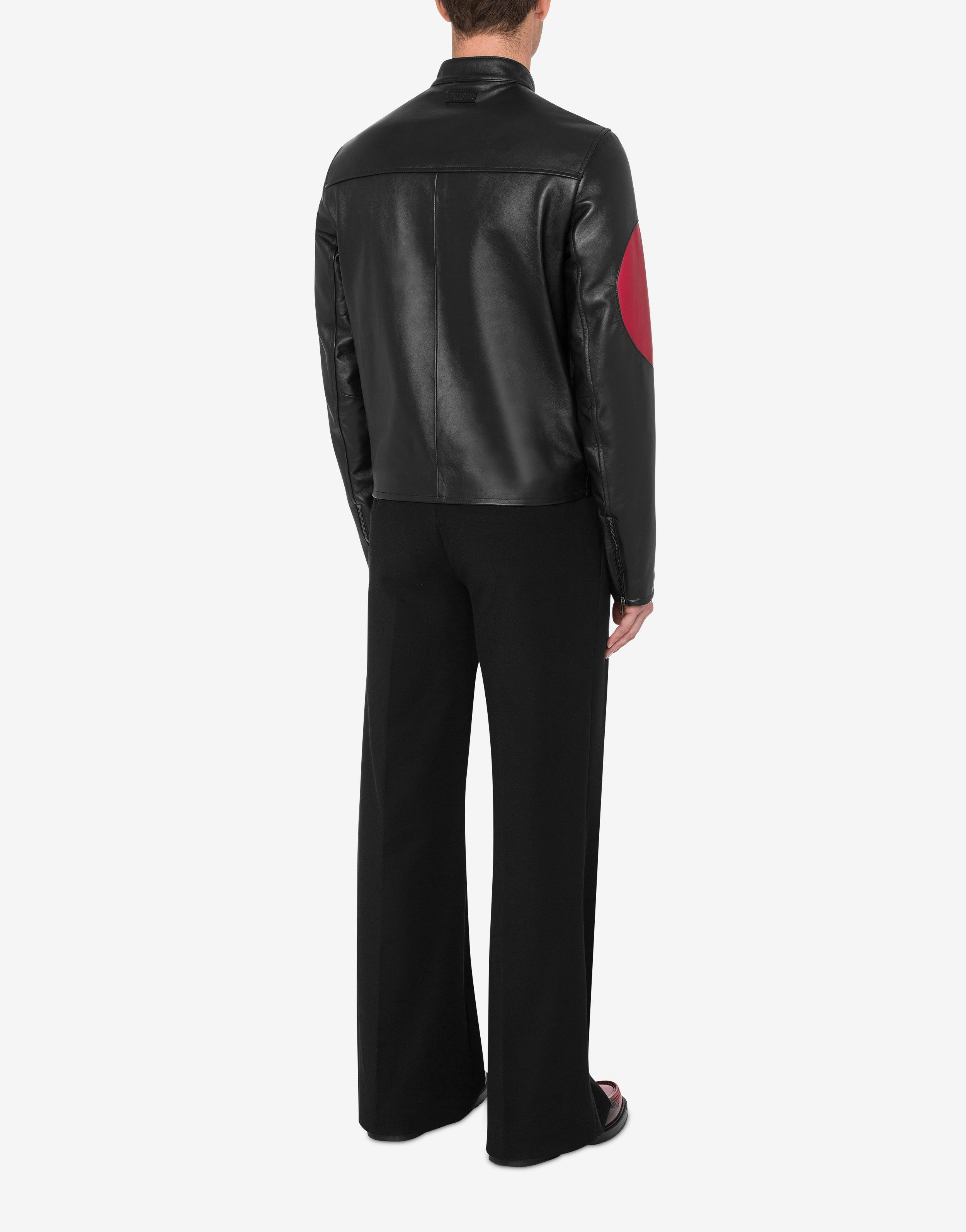 HEART GRAPHIC NAPPA LEATHER BIKER JACKET - 3